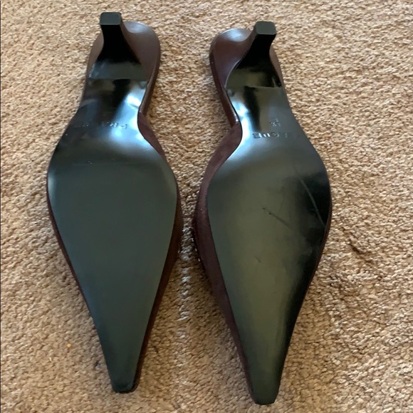 Prague suede chocolate brown open back shoes - Picture 5 of 5